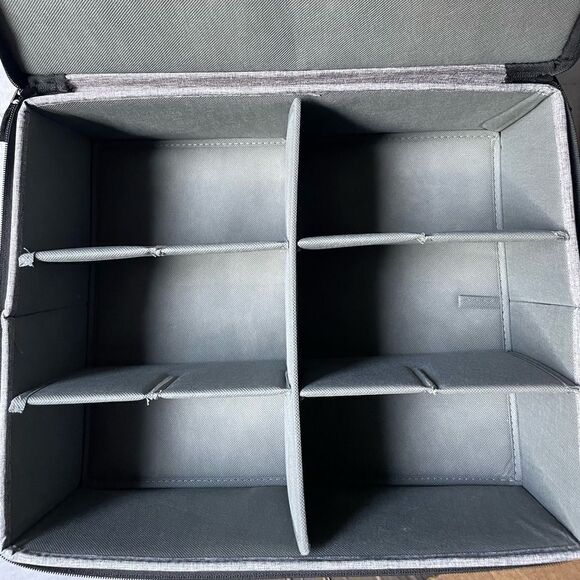 Storage Bag Heather Gray w/Double Zippers and Six Compartments (Like New) - Picture 7 of 10